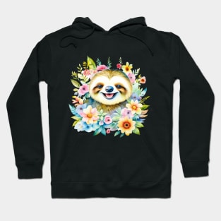 Cute Sloth watercolor Hoodie